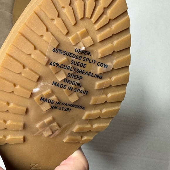 Lauren Ralph Lauren Brown Steph Shearling-Cuff Wedge Booties NEW Size 10 - Picture 11 of 12